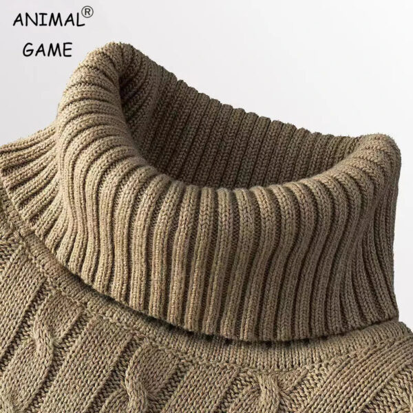 NEW TURTLENECK SWEATER CASUAL MEN's ROLLNECK KNITTED SWEATER KEEP WARM MEN JUMPER WOOLEN SWEATER - Image 2