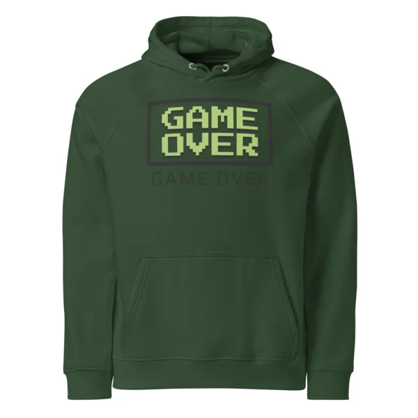 1GAME OVER GO AGAIN UNISEX ECO RAGLAN HOODIE - Image 3