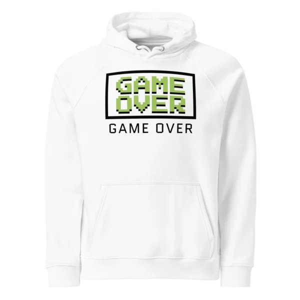 1GAME OVER GO AGAIN UNISEX ECO RAGLAN HOODIE - Image 4
