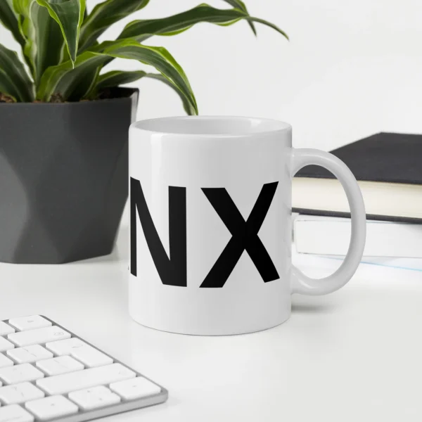 MANX WHITE GLOSSY MUG