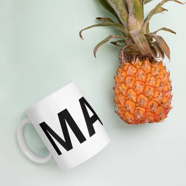 MANX WHITE GLOSSY MUG - Image 4