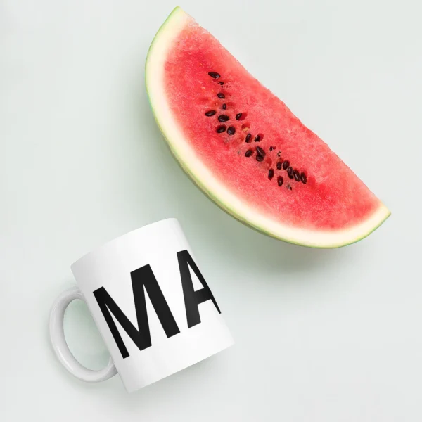 MANX WHITE GLOSSY MUG - Image 5