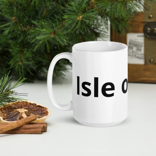 ISLE OF MAN WHITE GLOSSY MUG