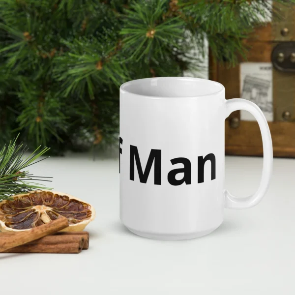 ISLE OF MAN WHITE GLOSSY MUG - Image 3