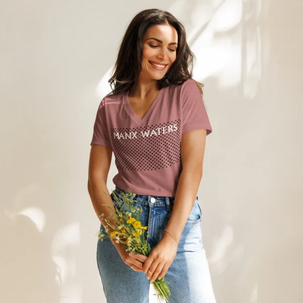 MANX WATERS WOMEN'S RELEAXED V-NECK T-SHIRT - Image 5