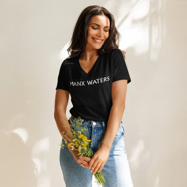 MANX WATERS WOMEN'S RELEAXED V-NECK T-SHIRT