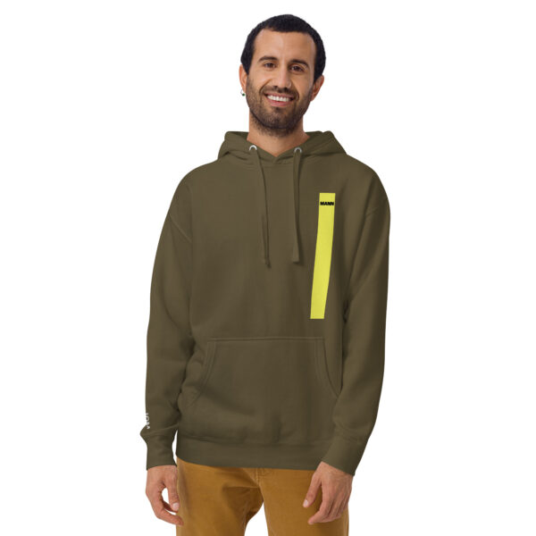 Isle of Man Mann F&B Print Yellow Stripe Unisex Premium Hoodie - Image 10