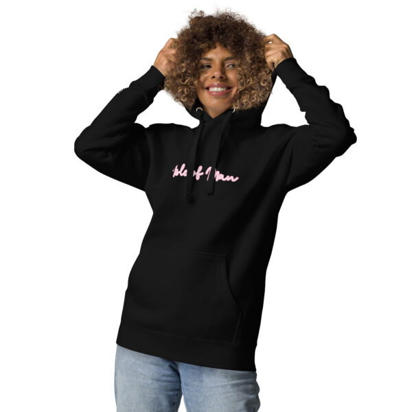 Isle of Man Pink Italic F&B Print Unisex Hoodie Premium Design F&B Print - Image 14