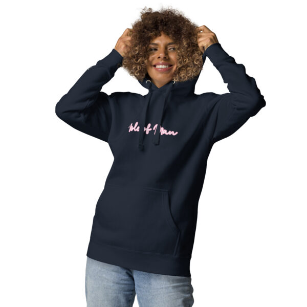 Isle of Man Pink Italic F&B Print Unisex Hoodie Premium Design F&B Print - Image 13