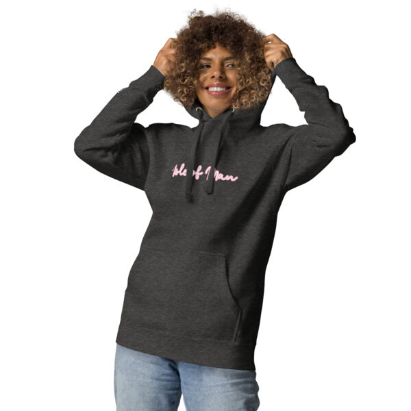 Isle of Man Pink Italic F&B Print Unisex Hoodie Premium Design F&B Print - Image 11