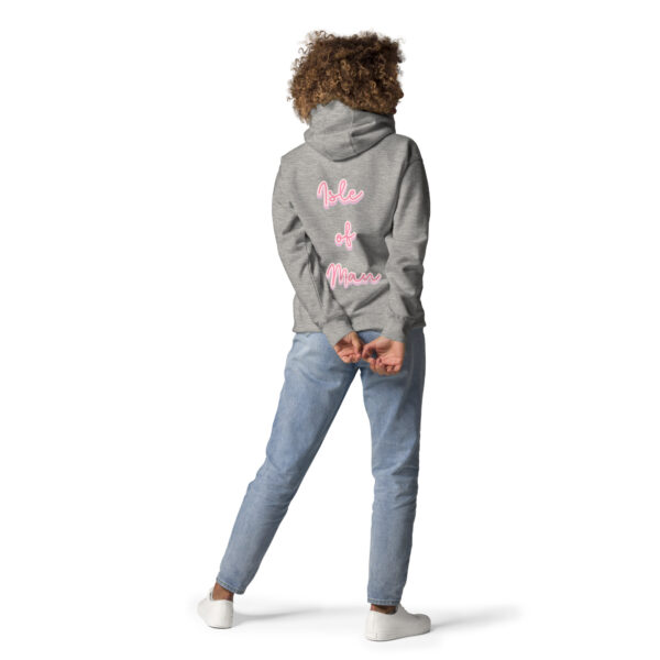 Isle of Man Pink Italic F&B Print Unisex Hoodie Premium Design F&B Print - Image 6