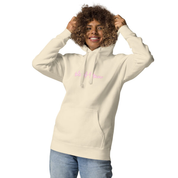 Isle of Man Pink Italic F&B Print Unisex Hoodie Premium Design F&B Print - Image 5