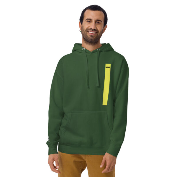 Isle of Man Mann F&B Print Yellow Stripe Unisex Premium Hoodie - Image 8