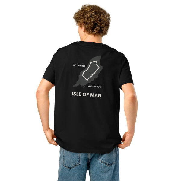 Isle of Man Lap Map F&B Print Unisex organic ribbed neck t-shirt