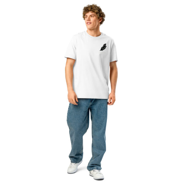 Isle of Man Lap Map F&B Print Unisex organic ribbed neck t-shirt - Image 3