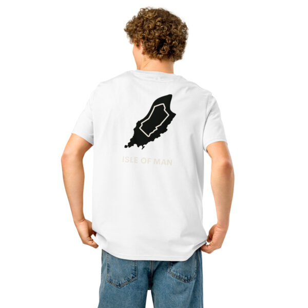 Isle of Man Lap Map F&B Print Unisex organic ribbed neck t-shirt - Image 2