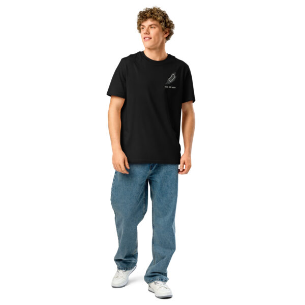 Isle of Man Lap Map F&B Print Unisex organic ribbed neck t-shirt - Image 12