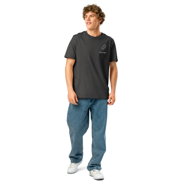 Isle of Man Lap Map F&B Print Unisex organic ribbed neck t-shirt - Image 11