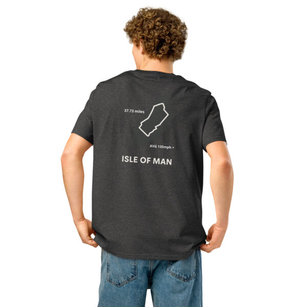 Isle of Man Lap Map F&B Print Unisex organic ribbed neck t-shirt - Image 10