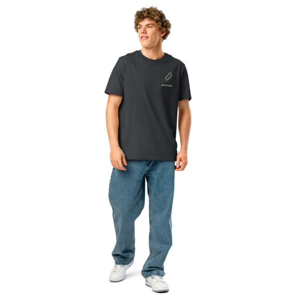 Isle of Man Lap Map F&B Print Unisex organic ribbed neck t-shirt - Image 9