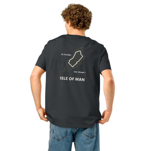 Isle of Man Lap Map F&B Print Unisex organic ribbed neck t-shirt - Image 8