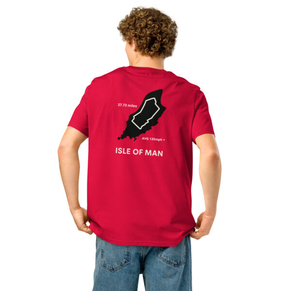 Isle of Man Lap Map F&B Print Unisex organic ribbed neck t-shirt - Image 6