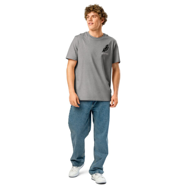 Isle of Man Lap Map F&B Print Unisex organic ribbed neck t-shirt - Image 5