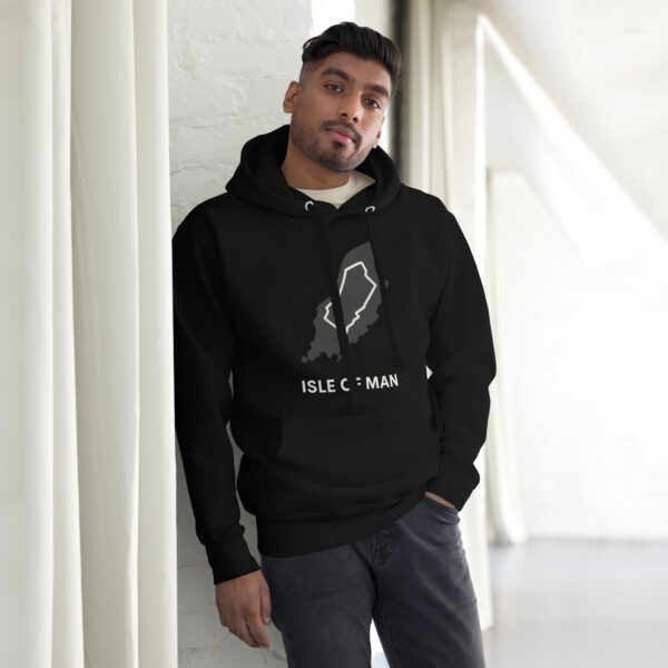 Isle of Man Lap Map LRG Front Print Unisex Hoodie - Image 8